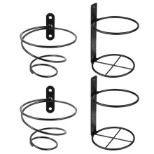 4Pcs Wall Mounted Wine Rack with Durable Wrought Iron Frame, SpaceSaving Bottle Holder for Home Bar Kitchen