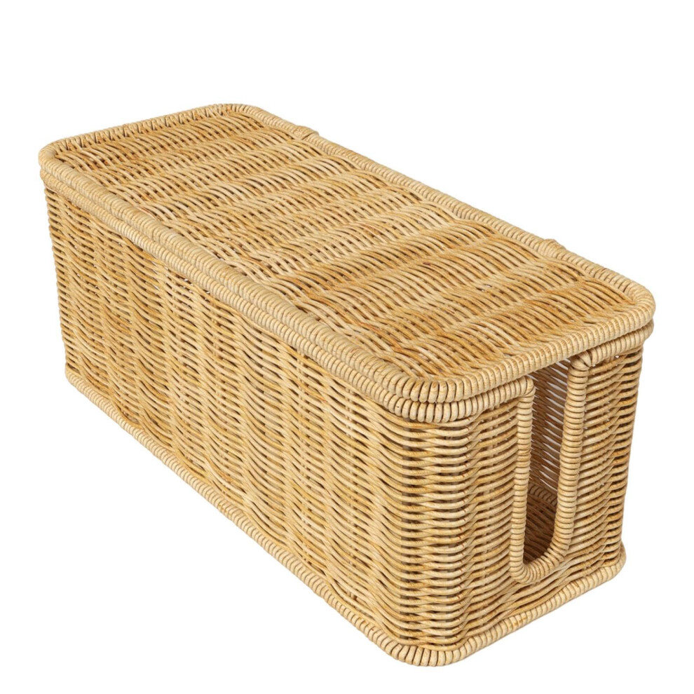 Rattan Cable Management Box With Elegant Handwoven Design For Cable Clutter Concealment And Pet Safety 9053599240037