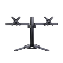 Dual Monitor Stand with Adjustable Height and 360 Rotation, Metal Base Fits 1727 Inch Screens