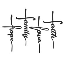 Black Metal Cross Wall Decor Set 4Piece Waterproof Religious Art for Home with Elegant Finish