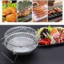Portable Charcoal Grill Stainless Steel BBQ, Foldable Easy Clean, Camping Outdoor Cooking for 2