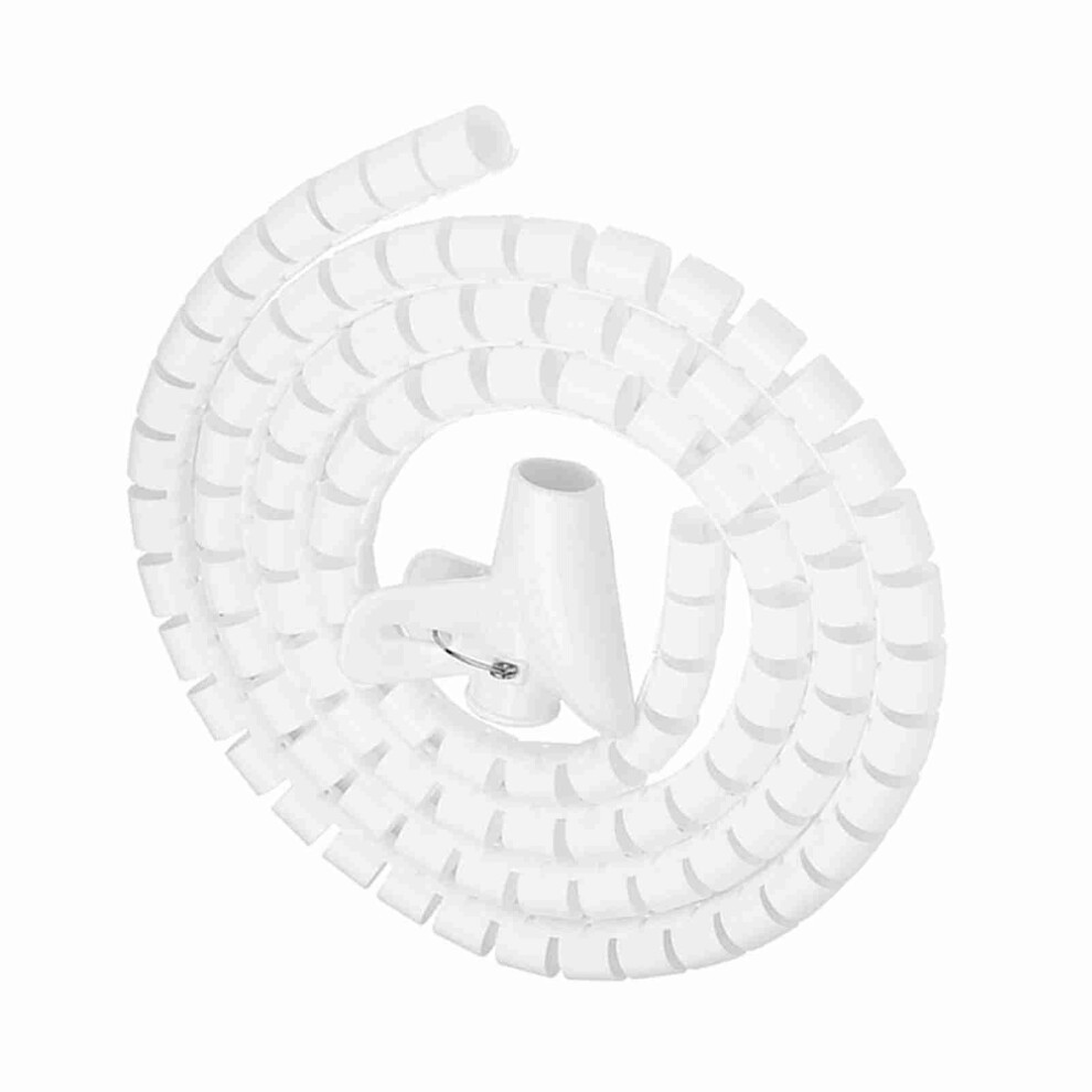 Cable Management Sleeve Spiral Cable Wrap For Wires, Flexible Reusable Tube 1.5M X 16Mm, Black/White/Silver 9174973756064