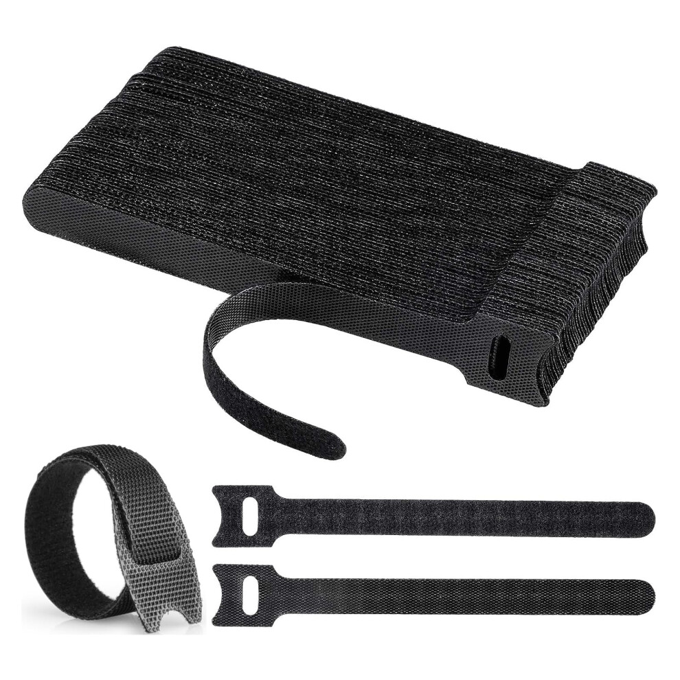 60Pcs Reusable Cable Ties Hook And Loop Nylon Straps For Adjustable Cord Management 9174973756439
