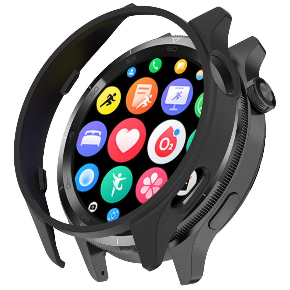 Slim Shockproof Bumper Case With Glossy Electroplated Finish For Xiaomi Watch S4 Black 9053599240624