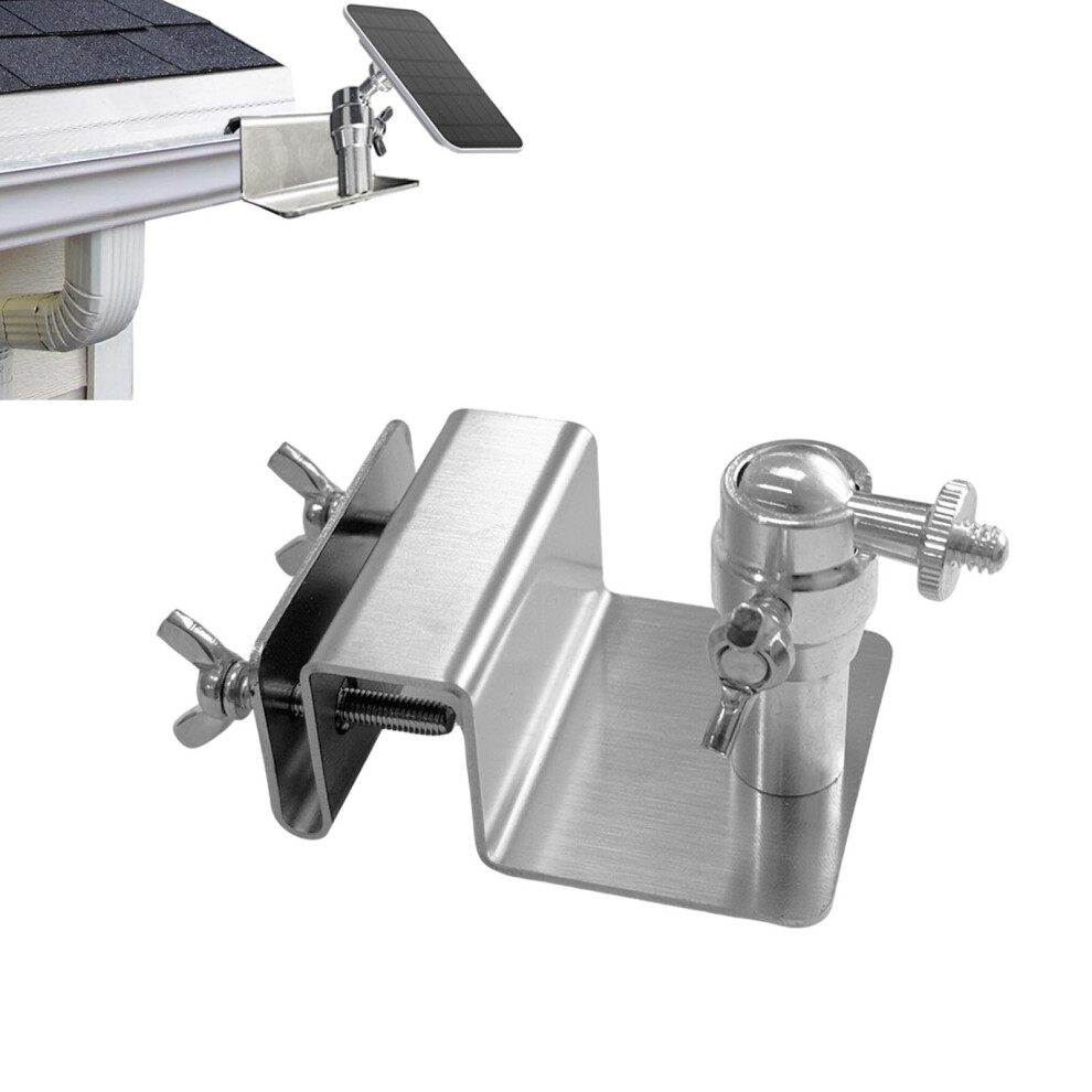 Gutter Mount For Security Camera, Weatherproof Stainless Steel Nodrill Bracket For Eufy Arlo Solar Panel 9174973756613