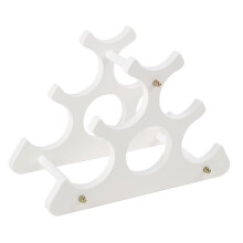 White Wooden Wine Rack Holds 6 Bottles SpaceSaving Countertop Wine Bottle Holder for Bar Kitchen