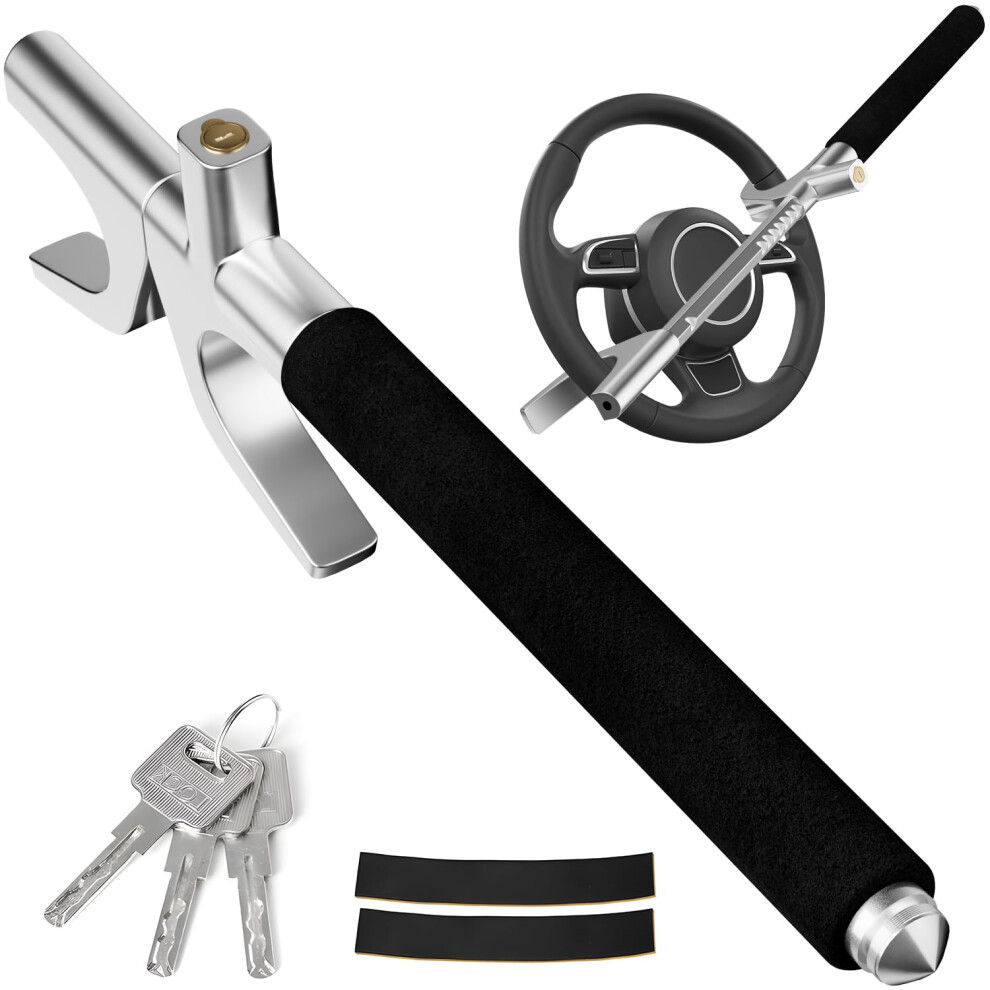 Steering Wheel Lock Universal Adjustable Car Antitheft Device With Safety Hammer B+ Grade Cylinder For Suv Truck Van 9169991863610