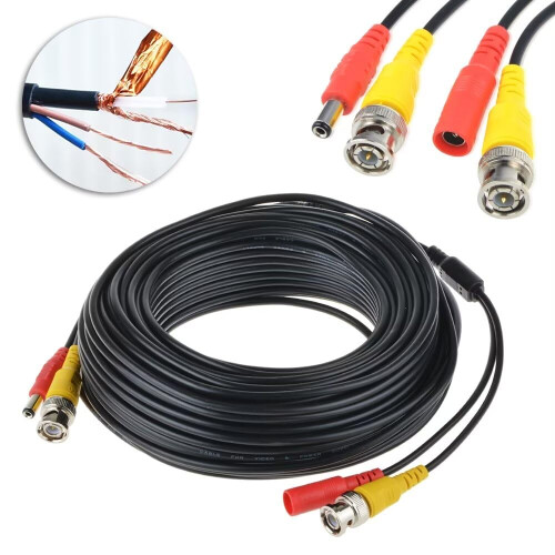 100ft CCTV BNC Video Power Cable for Security Camera Plug‑and‑Play Shielded Indoor Extension 2