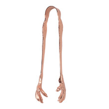 Stainless Steel Eagle Claw Ice Tongs Hand Polished Copper Plated Serving Tool for Bar and Kitchen
