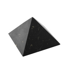 Authentic Russian Shungite Pyramid 1.6 Inch Handmade Unpolished Natural Stone with Unique Patterns