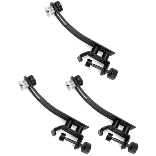 Drum Microphone Clip Set 3PCS Adjustable Shockproof Mic Clamps for 3/8 and 5/8 Thread Stands