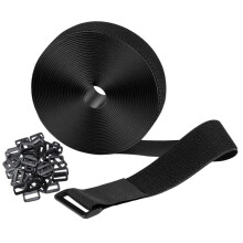 Hook and Loop Cable Straps with Buckles Adjustable Reusable Ties for Cable Management and Organizing Cords