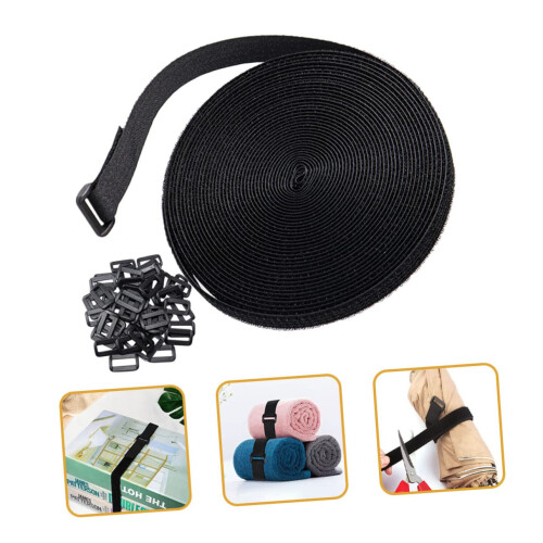 Hook and Loop Cable Straps with Buckles Adjustable Reusable Ties for Cable Management and Organizing Cords 2