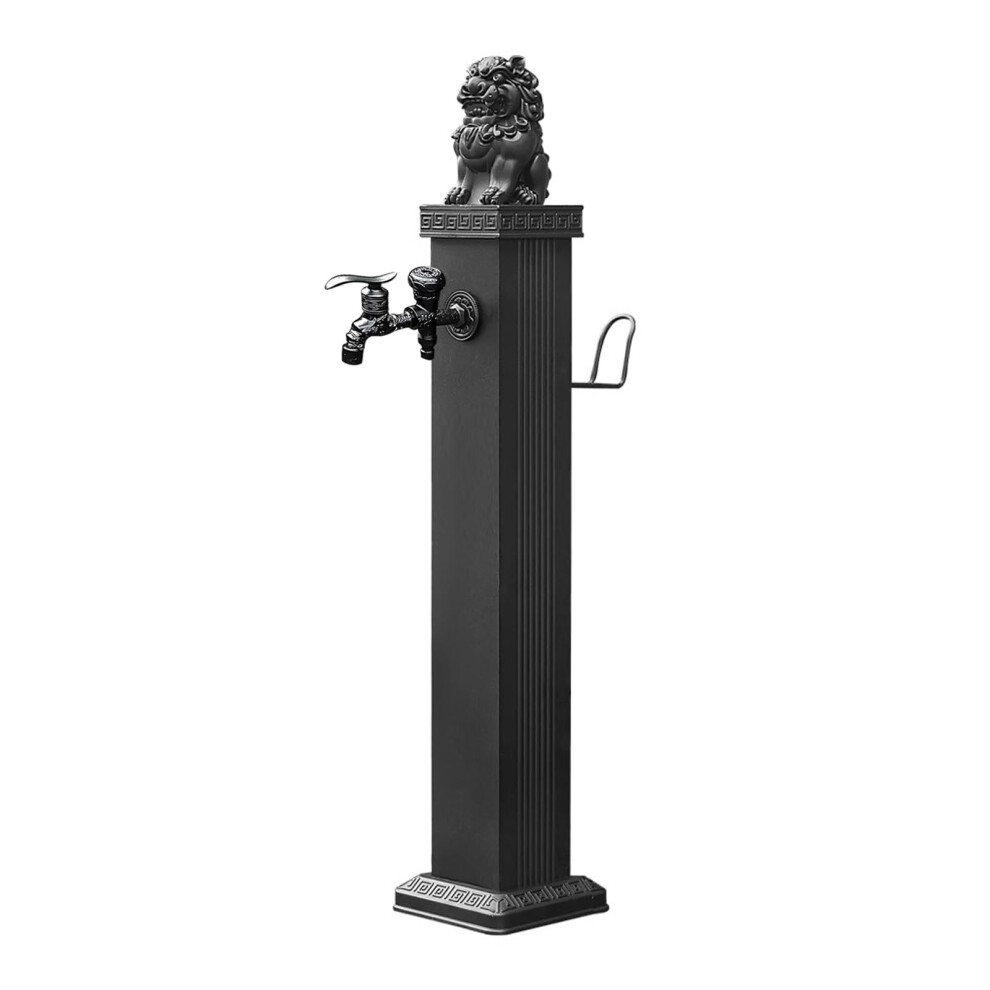 Outdoor Water Faucet with Weatherproof Brass Spigot, Freestanding Garden Hose Stand, 116cm Antifreeze Water Column for Yard and Lawn
