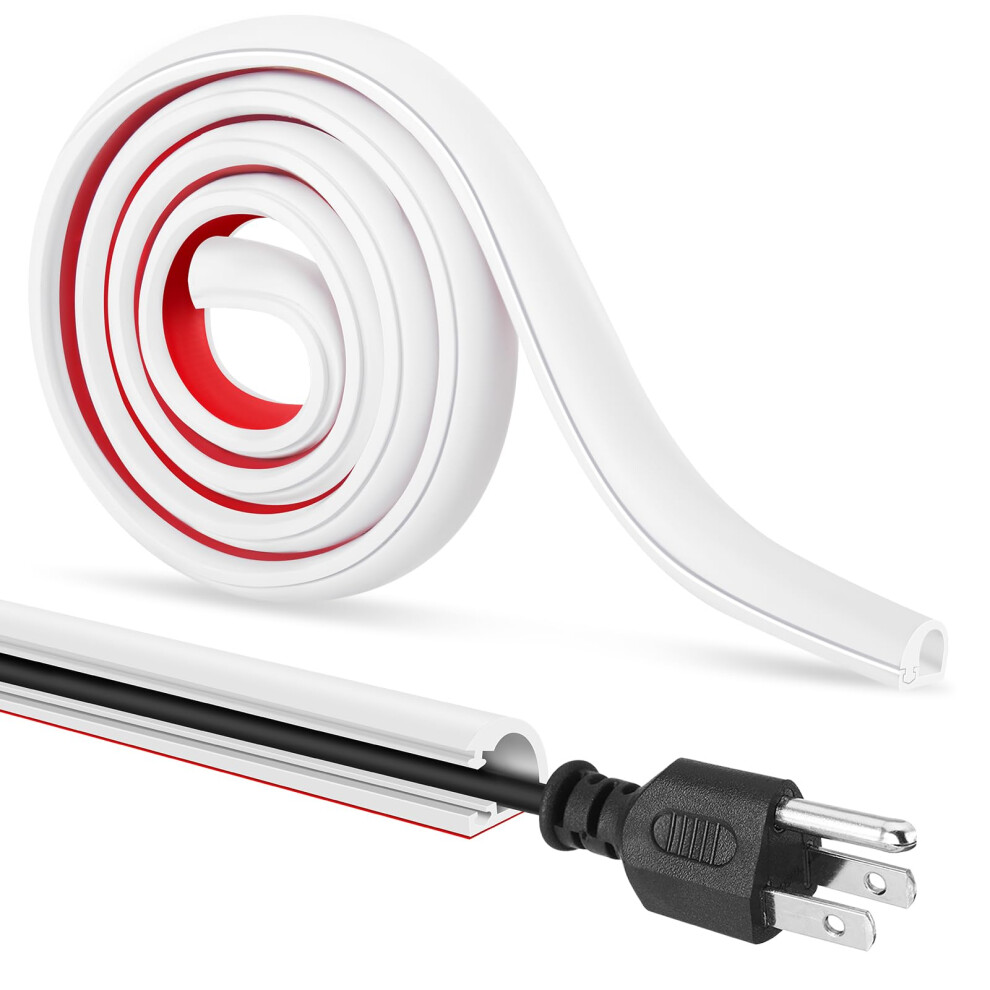 Selfadhesive Cable Raceway White Pvc Wire Concealer For Wall Tv And Home Office Cable Management 236In 9174973757856