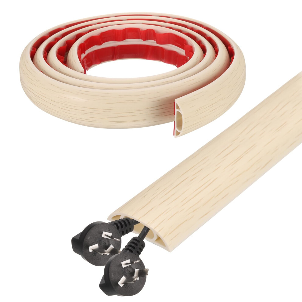 Cable Cover 6Ft Pvc Cord Protector With Adhesive For Floor Safety And Trip Hazard Prevention, Wood Beige 9174973757863