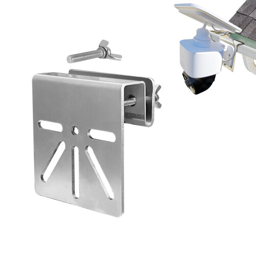 Security Camera Mount Weatherproof Stainless Steel Adjustable Wall and Gutter Bracket for Eufy SoloCam S340 Black
