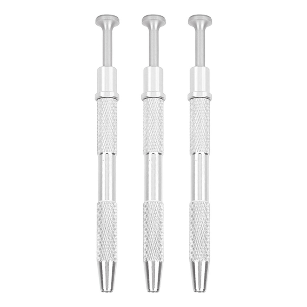 Silver 3Pcs Alloy Piercing Ball Grabber Tweezers - 12Cm