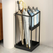 Commercial Metal Umbrella Stand with Large Capacity Storage and Removable Drip Tray for Entryway