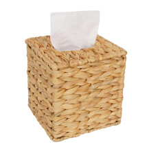 Rattan Tissue Box Cover Square Hand Woven Wicker Holder for Bathroom Office Car Durable Design