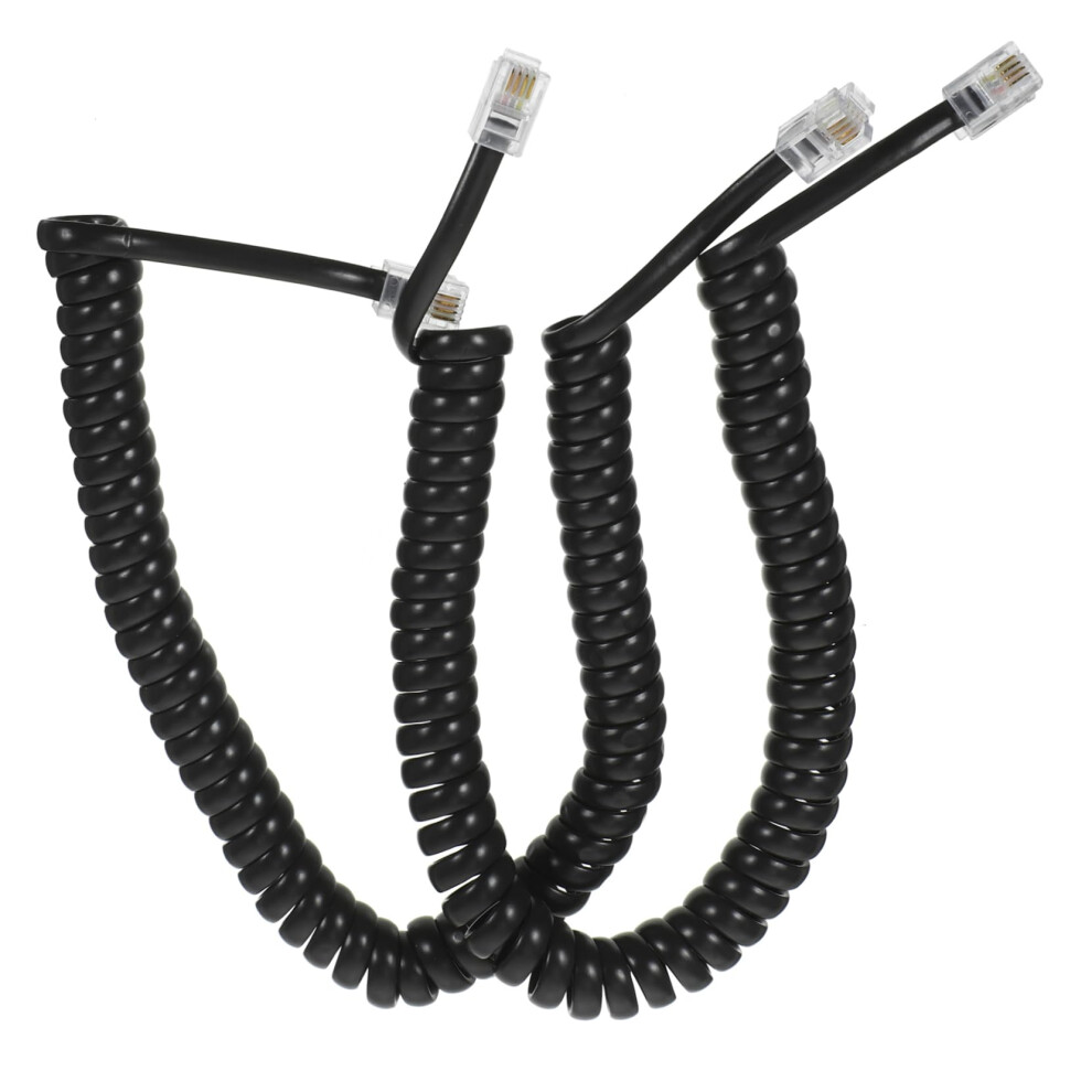 2Pcs Coiled Telephone Cord For Landline Handset With Noise Reduction And Durable Flexible Build 9053599242178