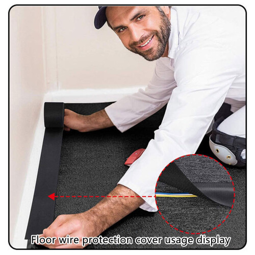 Floor Cable Cover Cord Organizer for Carpet and Hard Floors, Wire Protector Adjustable Length 1