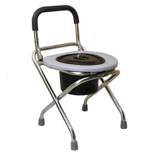 Portable Camping Toilet with Bedpan, Foldable Design, Sitting Height 38 for Outdoor and Bedroom Use