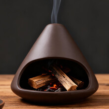 Palo Santo Holder Ceramic Incense Burner with Chimney for Sage Sticks Cones Yoga Meditation Decor