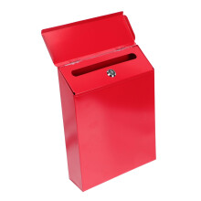 Wall Mounted Lockable Mailbox with European Style Design for Home Outdoor Mail Organizer Red