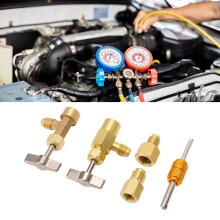 Brass R134A Self Sealing Can Tap Valve with Adapters for Air Condition