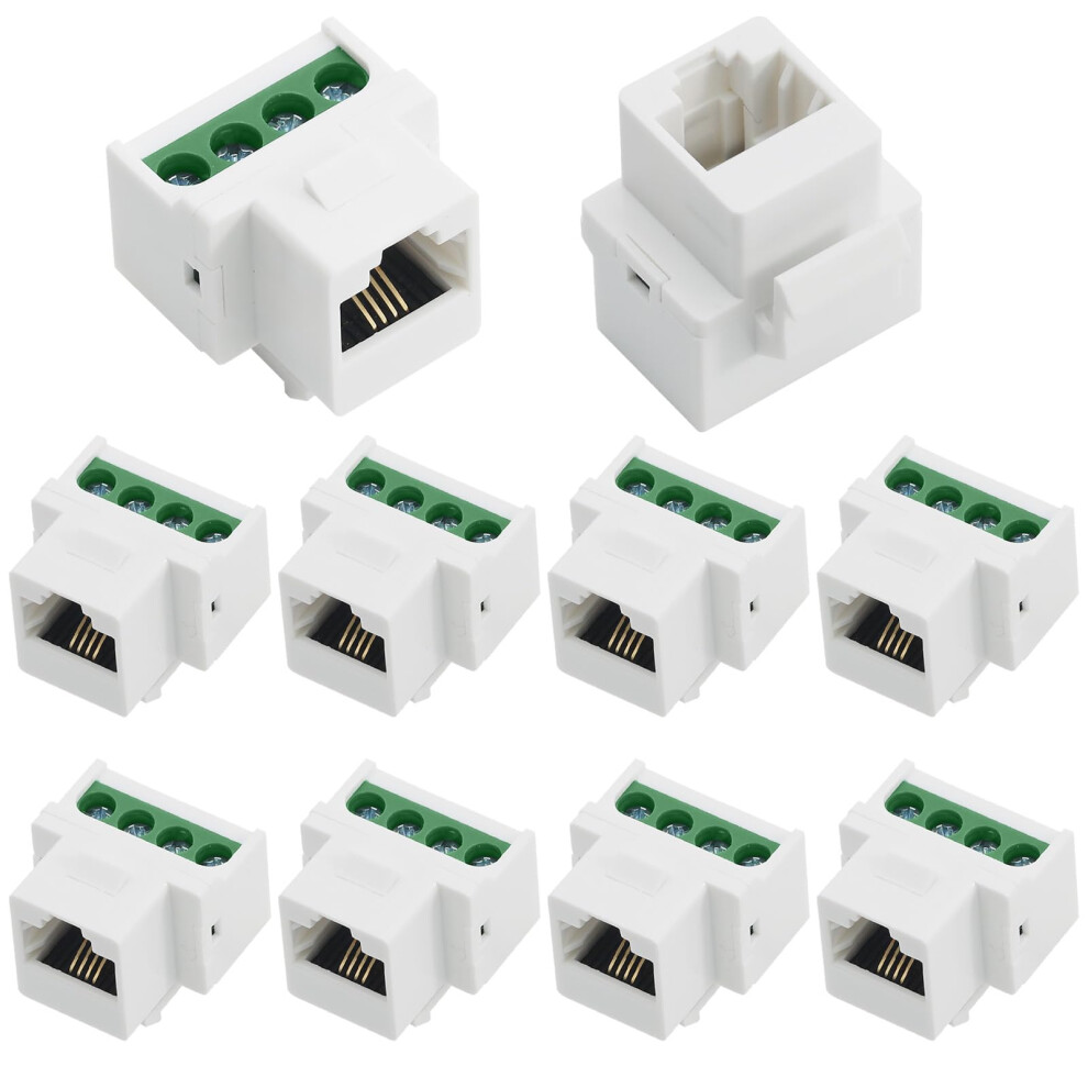 Pack Of 10 Rj11 Keystone Jack Cat3 Telephone Connector With Terminal Block For Wall Plates 9174973758921