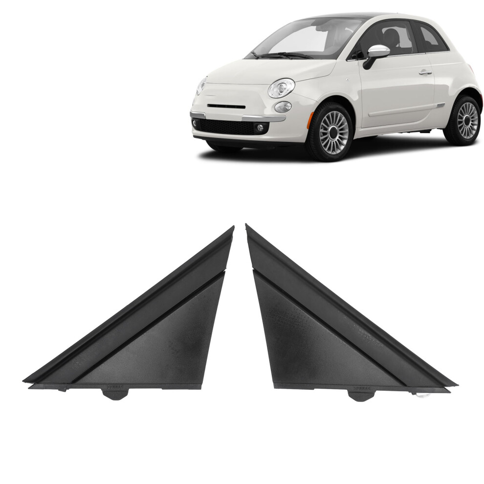 Door Mirror Flag Cover Left Right For Fiat 500 2012Â2017 Black 4621383676567