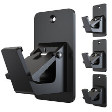 No Drill Curtain Rod Brackets Heavy Duty 30LB Adhesive Holders for Bathroom Bedroom Kitchen 4Pcs Black