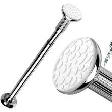 Rustproof Adjustable Shower Curtain Rod, Heavy Duty Stainless Steel, No Drill, Silver 10170cm