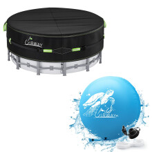 15ft Above Ground Pool Winter Cover with Air Pillow, Debris Blocking and Ice Protection Kit