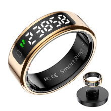 Gold Smart Ring for Women with Health Monitoring, Touch Display Fitness Tracker Compatible with iPhone and Android