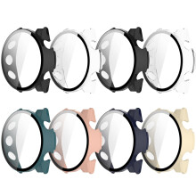 Tempered Glass Case and Screen Protector, Dual Layer Protective Cover 8 Pack for Garmin Forerunner 970