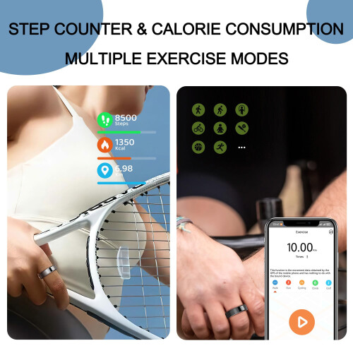 Smart Ring with Heart Rate and Sleep Tracking, Waterproof Ultra Thin Design for Android and iOS 2