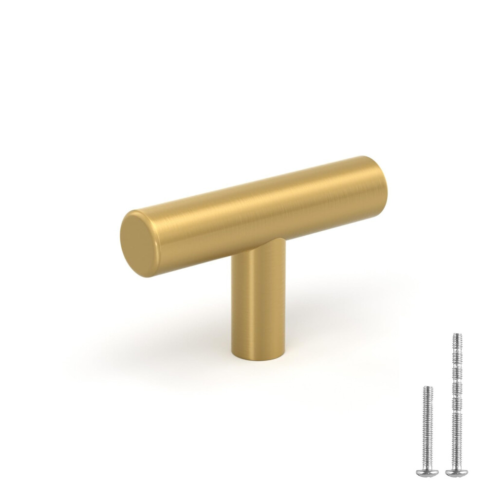 12 Pack Brushed Brass Cabinet Knobs Gold Drawer Knobs For Kitchen Dresser Bathroom With Screws 9169991868073