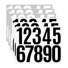 3 Inch Waterproof Vinyl House Number Stickers, Black and White Address Decals for Mailbox and Door