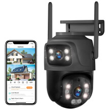 6MP Ultra HD Outdoor Security Camera, Wireless 360 IP66 Waterproof WiFi Cam with Motion Alerts and Night Vision for Home