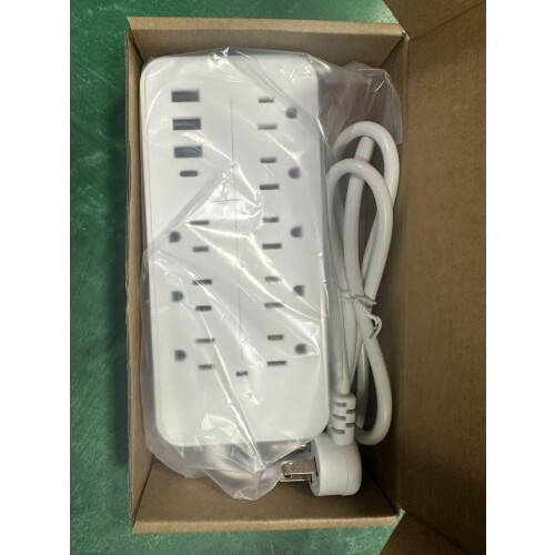 Power Strip with USB C and Multiple Outlets, Heavy Duty Surge Protector, Waterproof Flat Plug 1