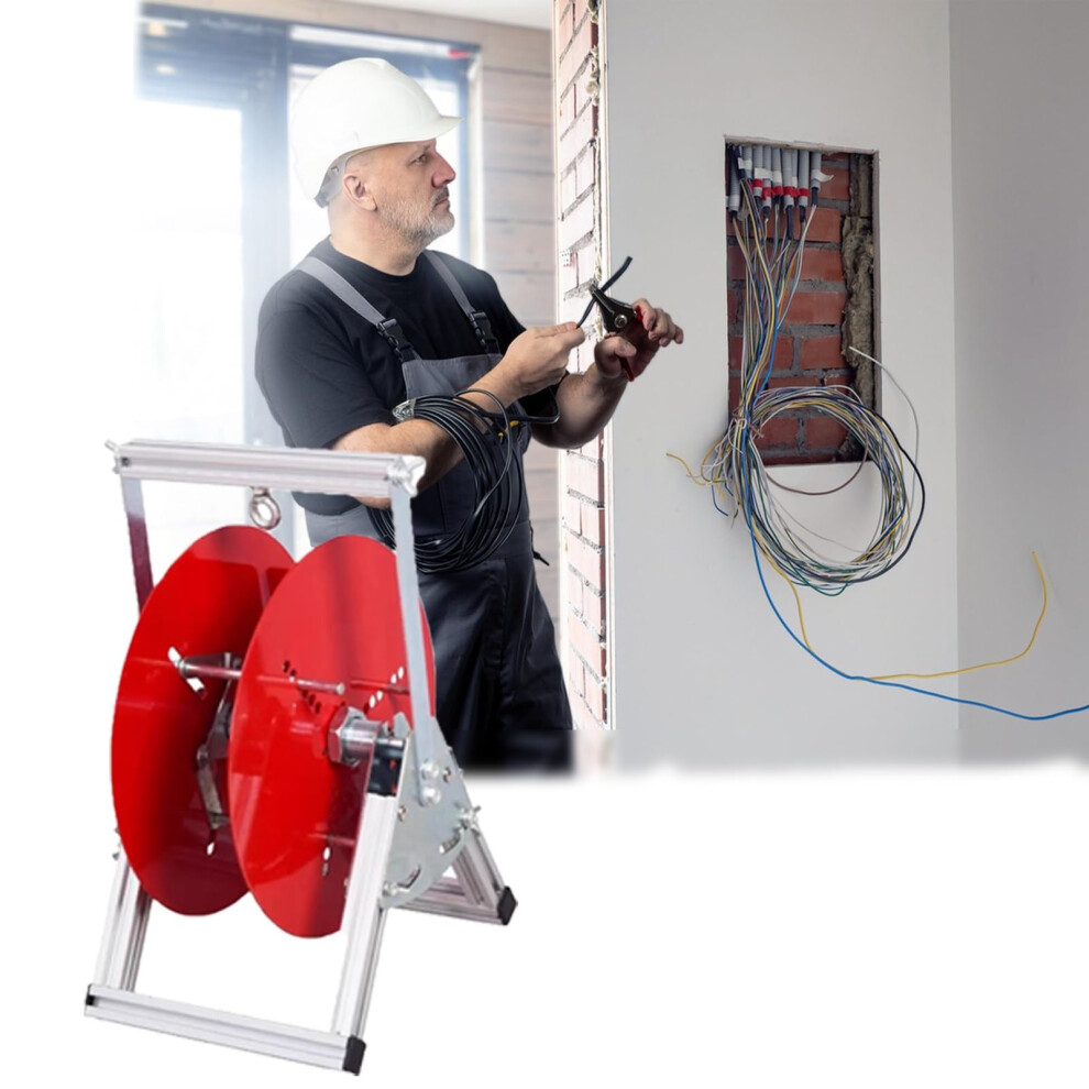Cable Caddy Wire Spool Rack With Tangle Feeding, Foldable Multireel Dispenser Stand 9174973760634