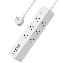 14in1 Power Strip with USB C and USB A Ports, Surge Protector, 3Sided Flat Plug Extension Cord