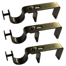 Curtain Rod Bracket for Vertical Blinds, Adjustable No Drill Brass Set of 3, Damage Installation
