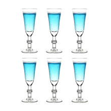 Crystal Shot Glasses Set of 6 for Limoncello, 1.1 oz Elegant Lead Cordial Glasses with Stem