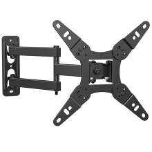 Full Motion TV Wall Mount for 1343 Inch TVs, 360 Rotation Swivel Tilting Bracket, Single Stud