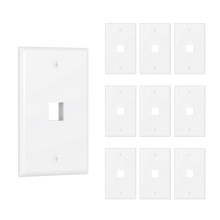 1 Port Keystone Wall Plate RJ45 Faceplate with AntiSlip Screws UL Listed White 10 Pack