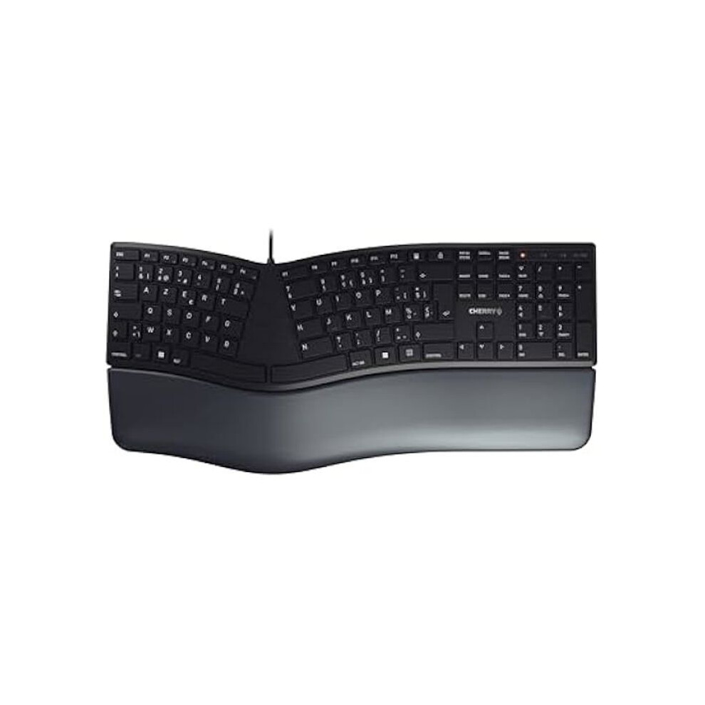 Kc 4500 Ergo, Ergonomic Keyboard, Belgian Layout (Azerty), Wired, Padded Palm Rest With Memory Foam, Curved Keypad, Black 4025112094941