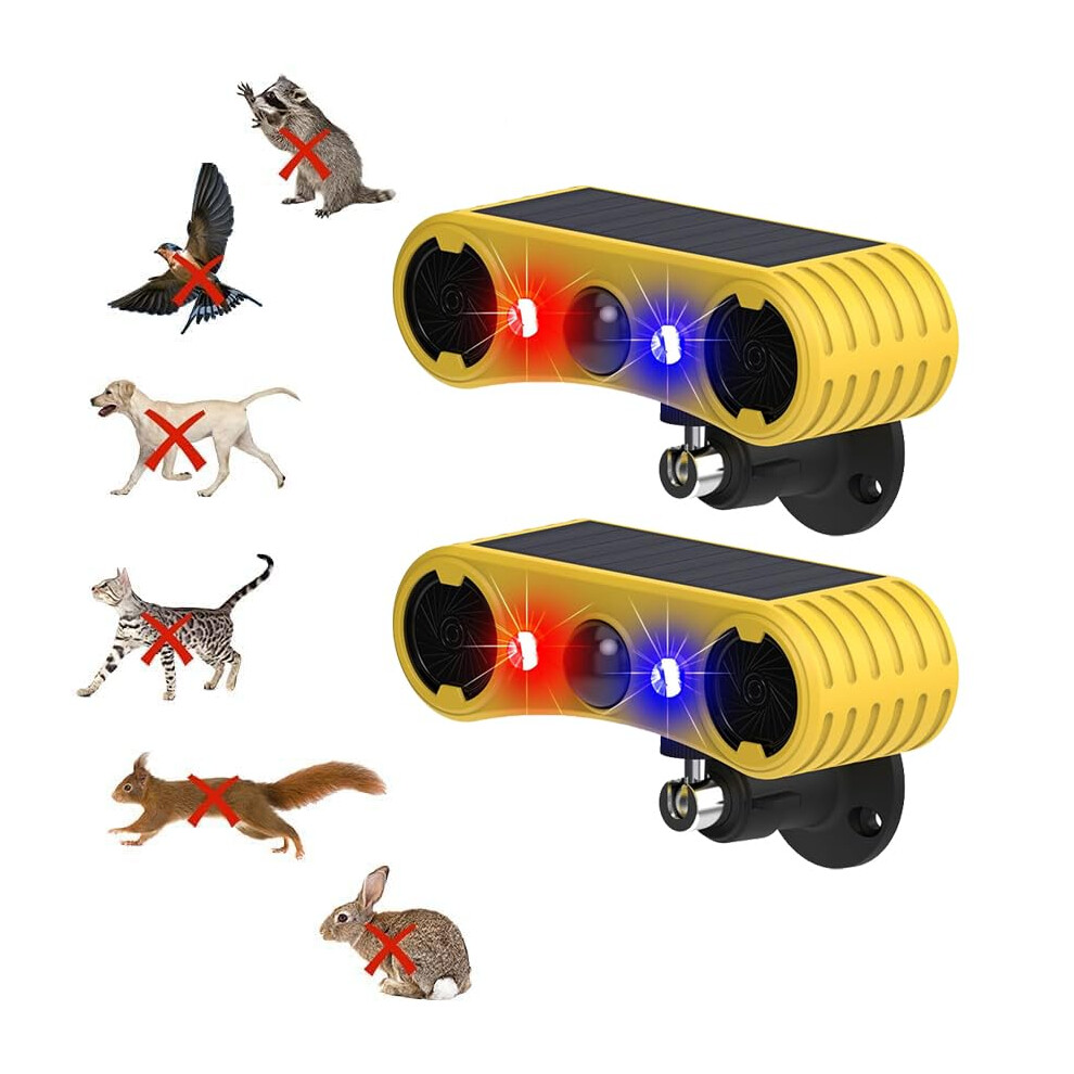 Solar Motion Sensor Alarm 2 Pack, 129Db Dual Sirens, 13 Modes, Solar Animal Deterrent For Yard And Farm 9174973761129